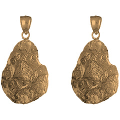 Yellow Gold-plated Silver 40mm Nugget Earrings