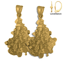 Pendientes de pepita de plata de ley de 40 mm (chapados en oro blanco o amarillo)