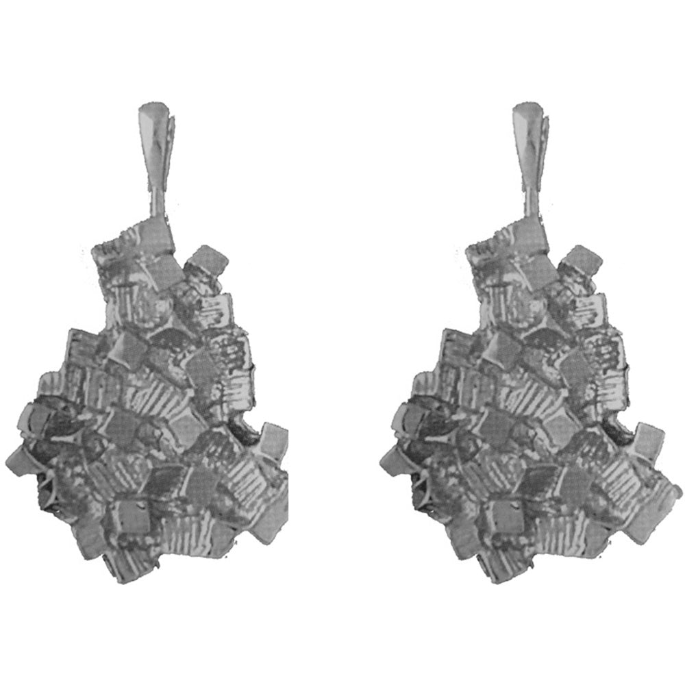 Sterling Silver 37mm Nugget Earrings