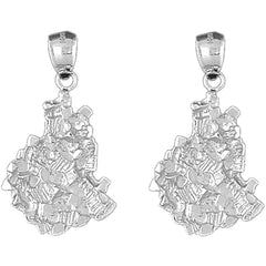 Sterling Silver 36mm Nugget Earrings