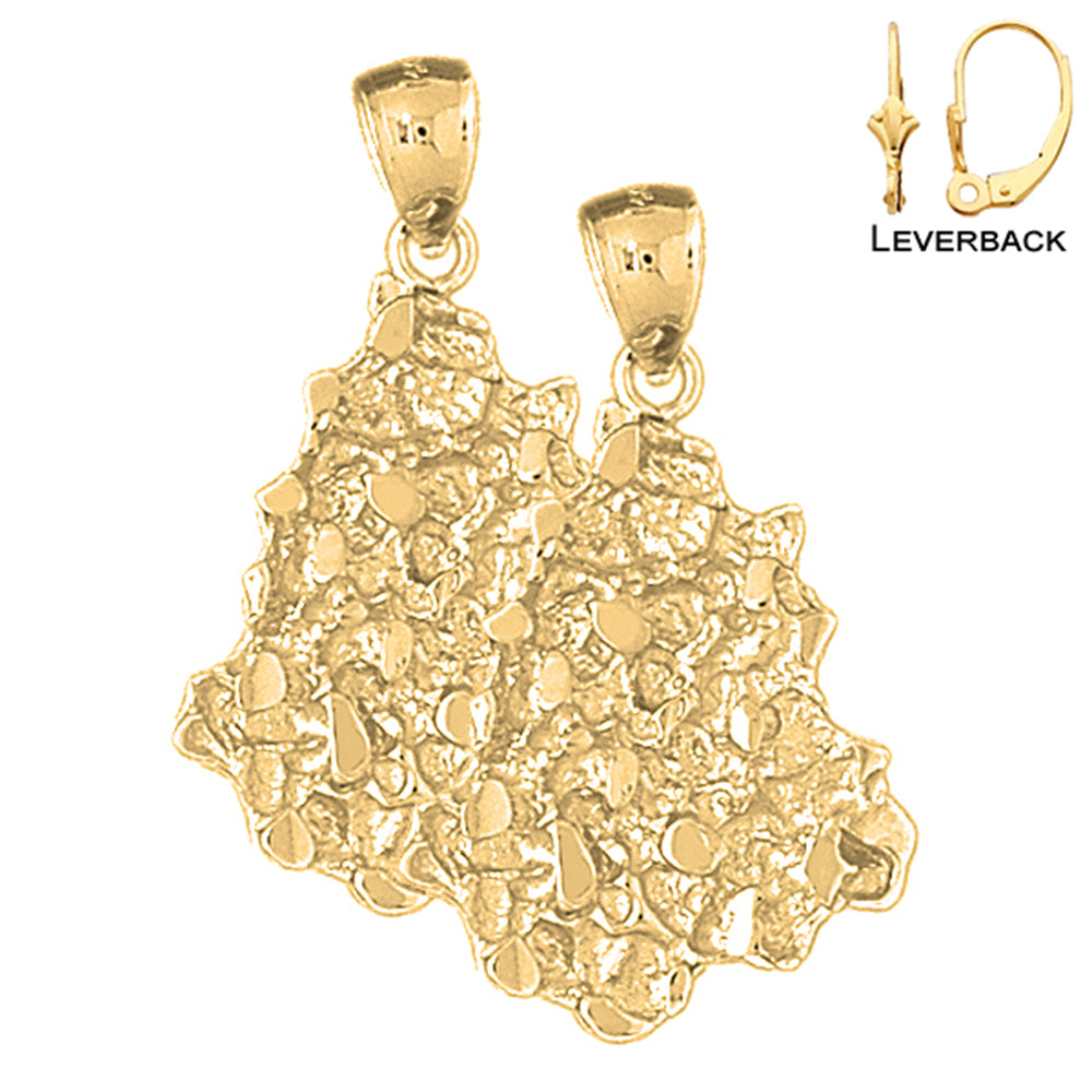 14K or 18K Gold Nugget Earrings