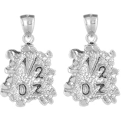 Sterling Silver 34mm "1/2 Oz" Nugget Earrings