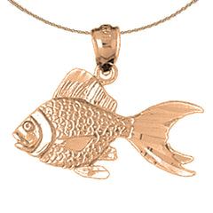 14K oder 18K Gold Goldfisch Anhänger