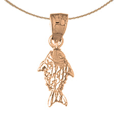 14K or 18K Gold Halibut Pendant