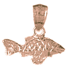 14K or 18K Gold Halibut Pendant