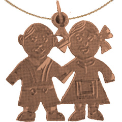 14K or 18K Gold Boy And Girl Pendant