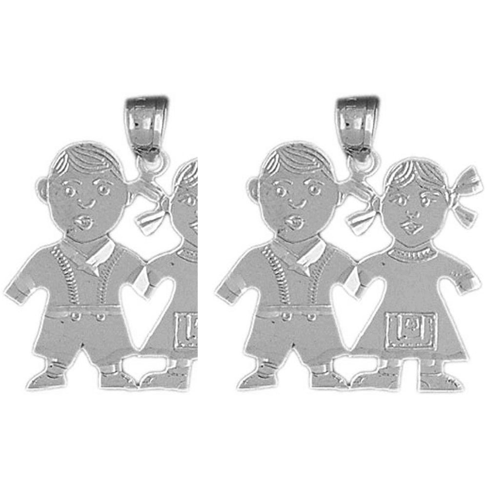 Sterling Silver 29mm Boy Earrings