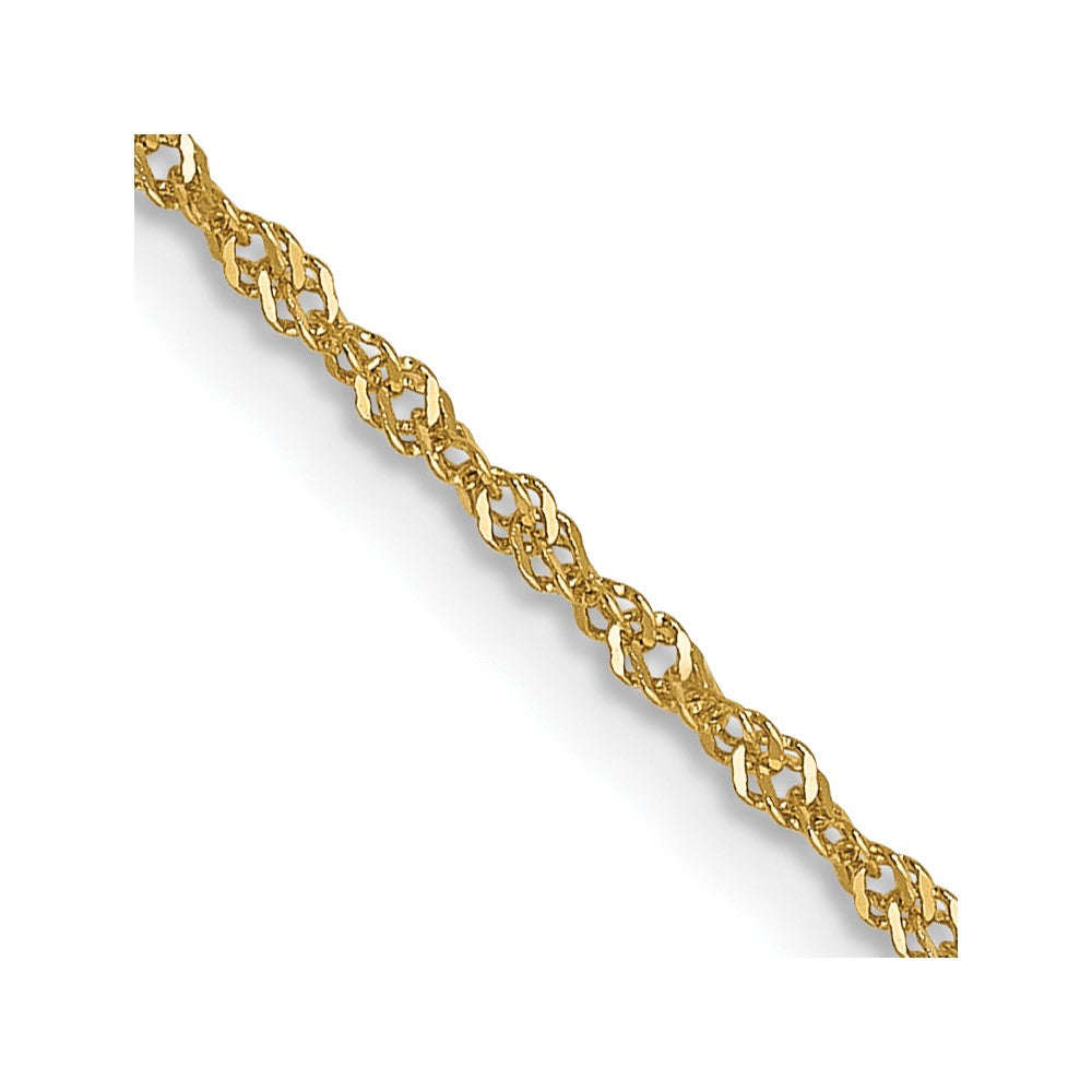 14K Yellow Gold 1mm Singapore with Spring Ring Clasp Chain