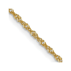 14K Yellow Gold 1mm Singapore with Spring Ring Clasp Chain