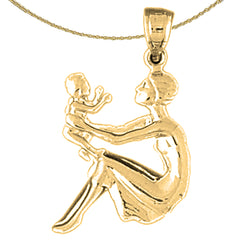 10K, 14K or 18K Gold Mother And Baby Pendant