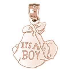 14K or 18K Gold It's A Boy Pendant