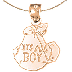 14K or 18K Gold It's A Boy Pendant