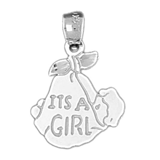 14K or 18K Gold It's A Girl Pendant