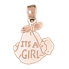 14K or 18K Gold It's A Girl Pendant