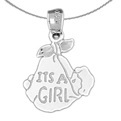 14K or 18K Gold It's A Girl Pendant