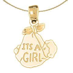 Anhänger „It’s a Girl“ aus 14-karätigem oder 18-karätigem Gold