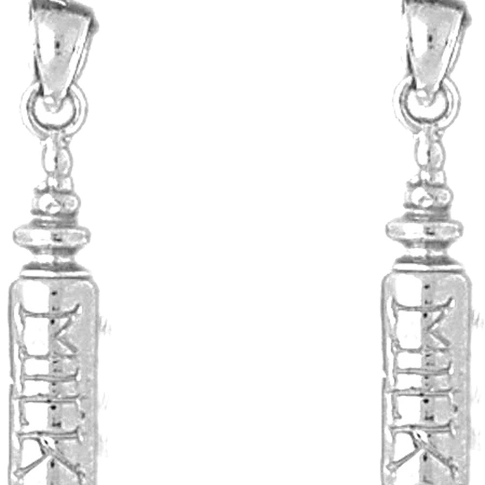 Sterling Silver 24mm Baby Bottle Earrings