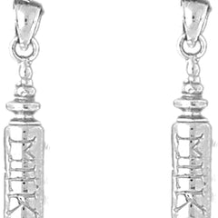 Sterling Silver 24mm Baby Bottle Earrings