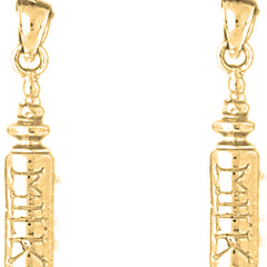 Yellow Gold-plated Silver 24mm Baby Bottle Earrings