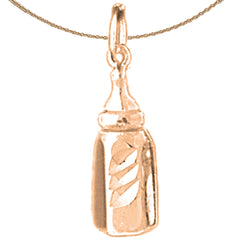 14K or 18K Gold Baby Bottle Pendant