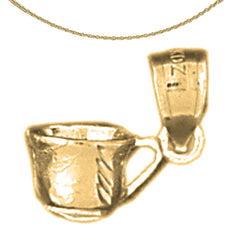 Colgante de taza para sorber 3D de oro de 14 quilates o 18 quilates