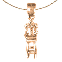 14K or 18K Gold 3D Baby Chair Pendant