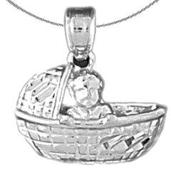 14K or 18K Gold Baby Basket Pendant