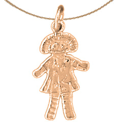 14K or 18K Gold Doll Pendant