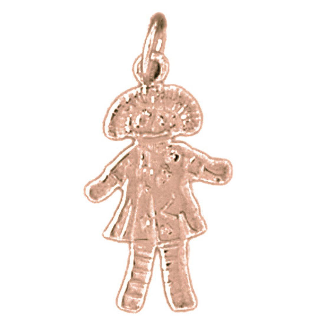 14K or 18K Gold Doll Pendant