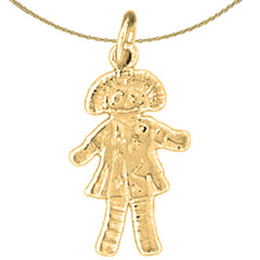 14K or 18K Gold Doll Pendant