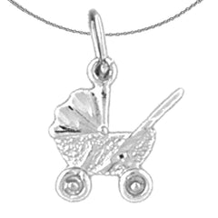 14K or 18K Gold Baby Stroller Pendant