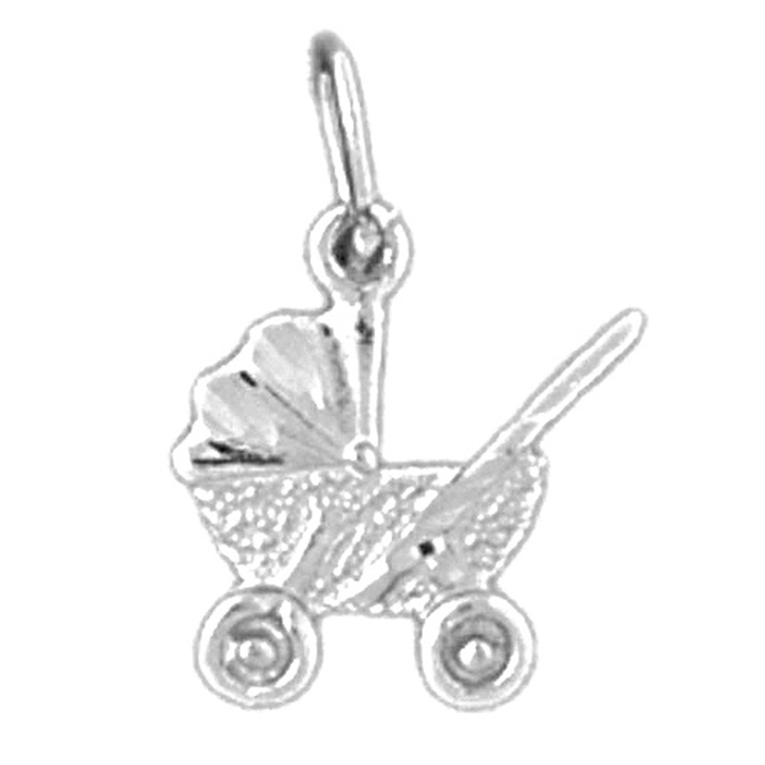 14K or 18K Gold Baby Stroller Pendant