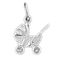 14K or 18K Gold Baby Stroller Pendant