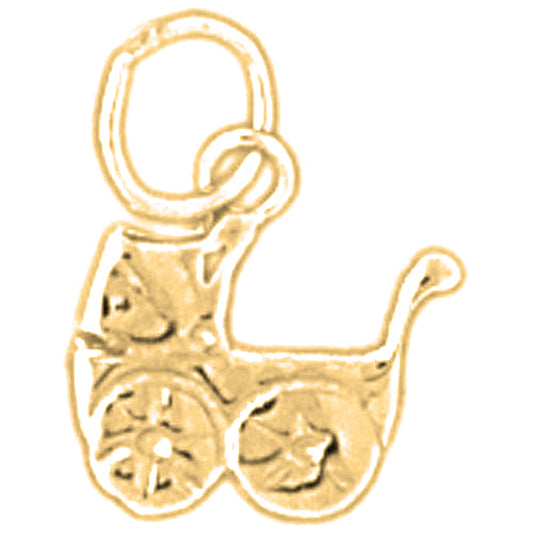 14K or 18K Gold Baby Stroller Pendant