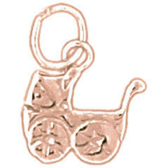 14K or 18K Gold Baby Stroller Pendant