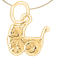 14K or 18K Gold Baby Stroller Pendant