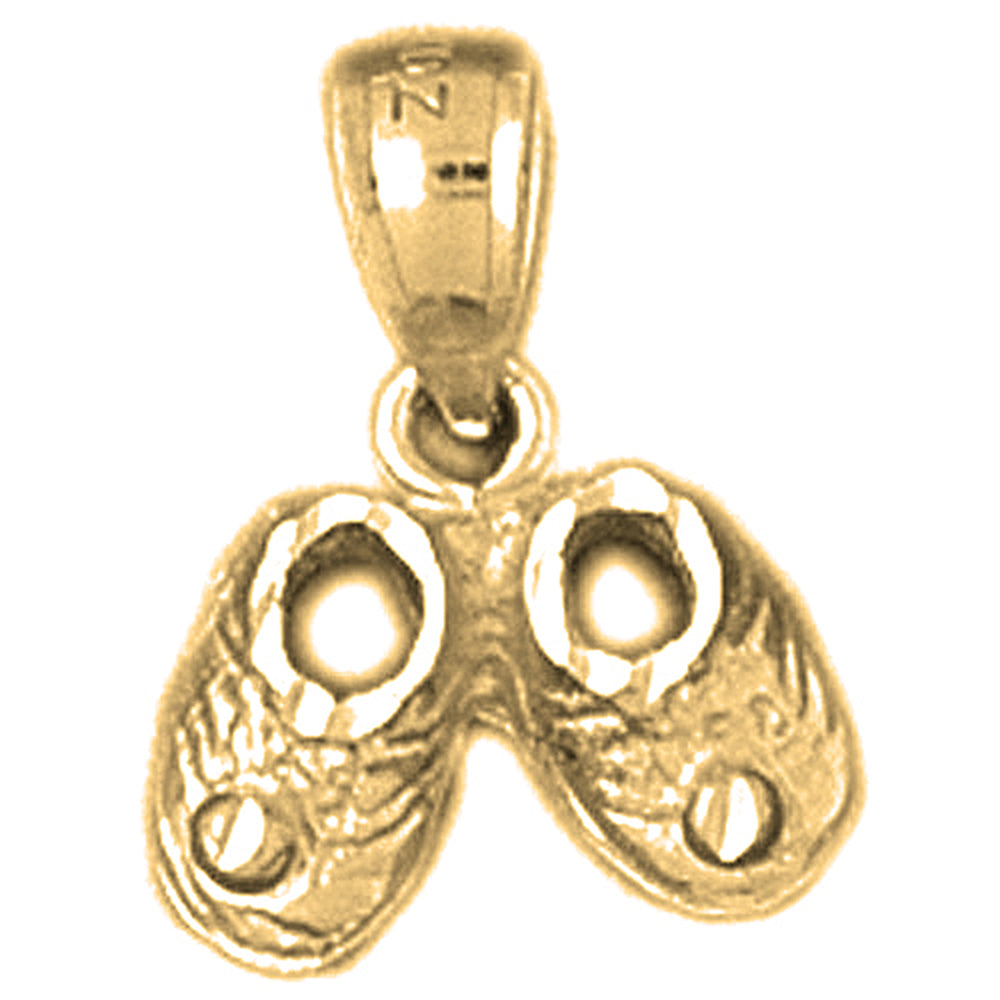 14K or 18K Gold Baby Booties, Shoe Pendant