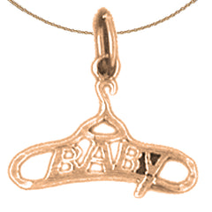 14K or 18K Gold Baby Clothes Hanger Pendant