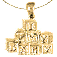 14K or 18K Gold I Love My Baby Pendant