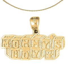 10K, 14K or 18K Gold Mommy's Boy Pendant