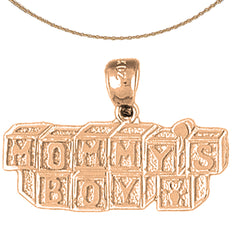 10K, 14K or 18K Gold Mommy's Boy Pendant