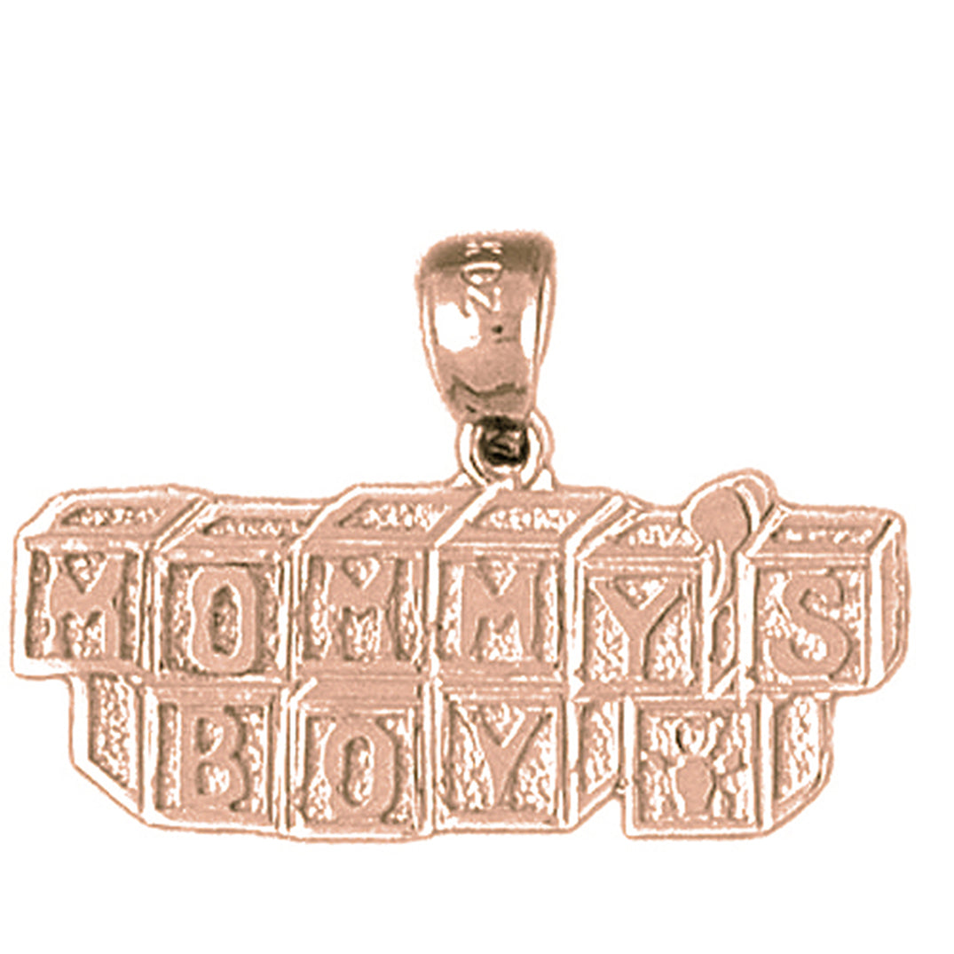 10K, 14K or 18K Gold Mommy's Boy Pendant