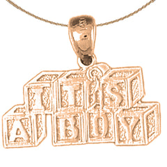 14K or 18K Gold It's A Boy Pendant