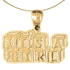 Anhänger „It’s a Girl“ aus 14-karätigem oder 18-karätigem Gold