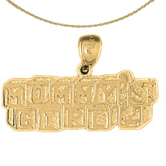 10K, 14K or 18K Gold Mommy's Girl Pendant