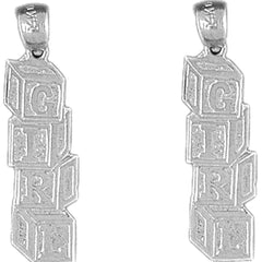 Sterling Silver 27mm Girl Earrings