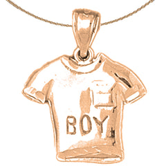 T-Shirt-Anhänger „Junge“ aus 14 Karat oder 18 Karat Gold