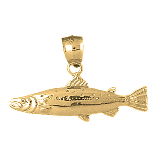 10K, 14K or 18K Gold Salmon Pendant