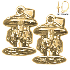 14K or 18K Gold 3D Carousel Earrings