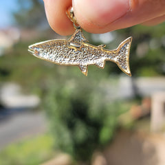 10K, 14K or 18K Gold Salmon Pendant